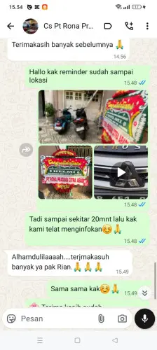 Testimonial Papan Bunga montor
